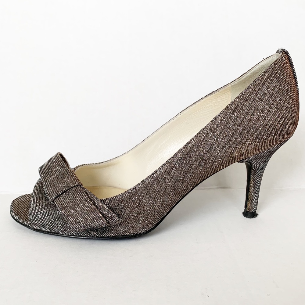 Silver Open toe Stuart Weitzman heels